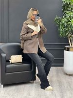 پالتو فوتر یقه خز کد 4007 - تصویر 4