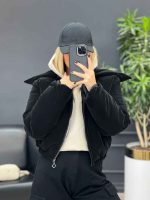 کاپشن سیلیکونی یقه استاده کوتاه کد 4013