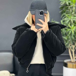 کاپشن سیلیکونی یقه استاده کوتاه کد 4013