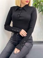 بادی یقه دار دکمه چسبان کد 3641 - تصویر 7