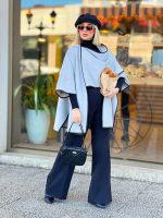 پالتو پانچ شال دار کد 4052 - تصویر 8