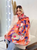 شال طرح گل آفتاب گردان کد 4458 - تصویر 18