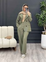 ست مانتو و شلوار لینن چهار دکمه کد 4509 - تصویر 27