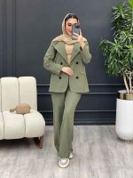 ست مانتو و شلوار لینن چهار دکمه کد 4509 - تصویر 17