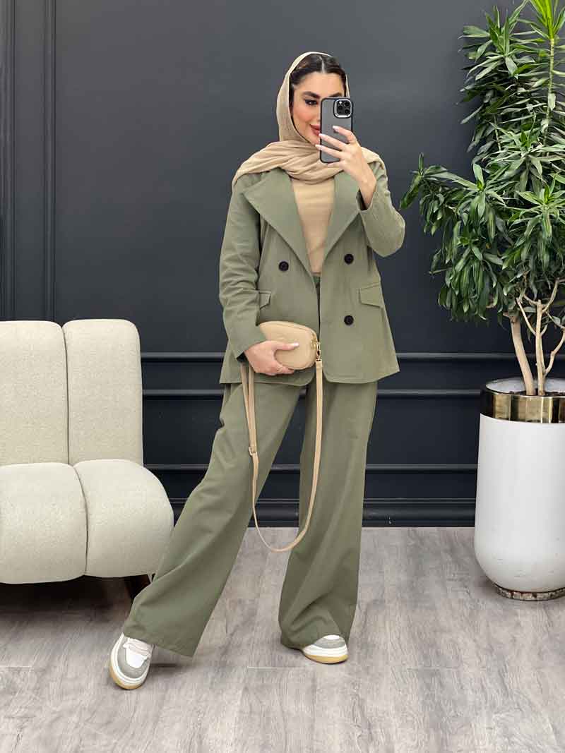 ست مانتو و شلوار لینن چهار دکمه کد 4509 ست مانتو و شلوار لینن چهار دکمه کد 4509