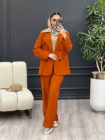 ست مانتو و شلوار لینن چهار دکمه کد 4509 - تصویر 16