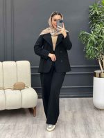 ست مانتو و شلوار لینن چهار دکمه کد 4509 - تصویر 6