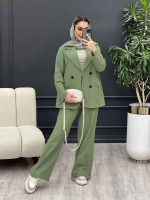 ست مانتو و شلوار لینن چهار دکمه کد 4509 - تصویر 5