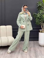 ست مانتو و شلوار لینن چهار دکمه کد 4509 - تصویر 23