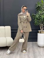 ست مانتو و شلوار لینن چهار دکمه کد 4509 - تصویر 12