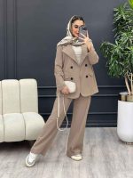 ست مانتو و شلوار لینن چهار دکمه کد 4509 - تصویر 11