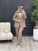 ست مانتو و شلوار لینن چهار دکمه کد 4509 - تصویر 21