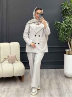 ست مانتو و شلوار لینن چهار دکمه کد 4509 - تصویر 20