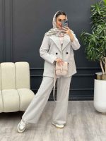 ست مانتو و شلوار لینن چهار دکمه کد 4509 - تصویر 10