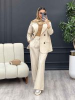 ست مانتو و شلوار لینن چهار دکمه کد 4509 - تصویر 28