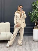 ست مانتو و شلوار لینن چهار دکمه کد 4509 - تصویر 9