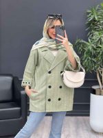 مانتو یقه انگلیسی آستین سه دکمه کد 4494 - تصویر 11