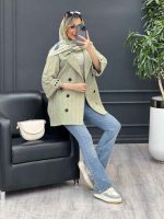 مانتو یقه انگلیسی آستین سه دکمه کد 4494 - تصویر 13