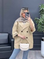 مانتو یقه انگلیسی آستین سه دکمه کد 4494 - تصویر 10