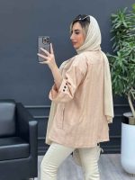 مانتو یقه انگلیسی آستین سه دکمه کد 4494 - تصویر 6