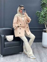 مانتو یقه انگلیسی آستین سه دکمه کد 4494 - تصویر 9