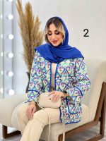 مانتو طرح دار نوار دوزی دو جیب کد 4515 - تصویر 7