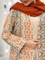 مانتو طرح دار نوار دوزی دو جیب کد 4515 - تصویر 12