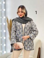 مانتو طرح دار نوار دوزی دو جیب کد 4515 - تصویر 3