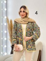 مانتو طرح دار نوار دوزی دو جیب کد 4515 - تصویر 6