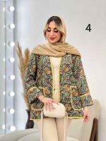 مانتو طرح دار نوار دوزی دو جیب کد 4515 - تصویر 4