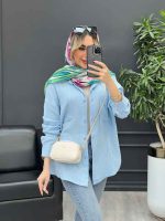 شومیز آستین پاگن پشت پیله کد 4463 - تصویر 11