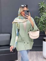 مانتو دو دکمه پشت پیله کد 4430 - تصویر 3