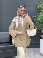 مانتو دو دکمه پشت پیله کد 4430 - تصویر 9