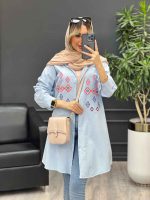 مانتو لینن طرح لوزی کد 4472 - تصویر 2