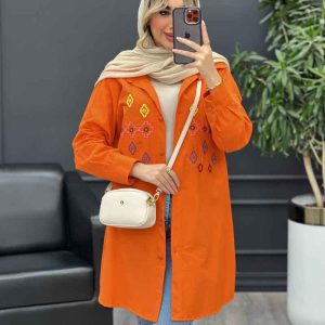 مانتو لینن طرح لوزی کد 4472