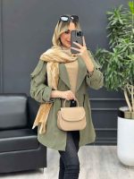 مانتو لینن کمر گت سر شانه پاگن کد 4408 - تصویر 8