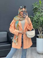 مانتو لینن کمر گت سر شانه پاگن کد 4408 - تصویر 5