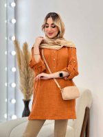 مانتو جلو بسته بغل چهار دکمه کد 4524 - تصویر 3