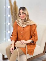 مانتو جلو بسته بغل چهار دکمه کد 4524 - تصویر 18