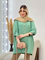 مانتو جلو بسته بغل چهار دکمه کد 4524 - تصویر 2