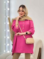 مانتو جلو بسته بغل چهار دکمه کد 4524 - تصویر 19