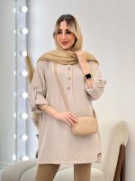 مانتو جلو بسته بغل چهار دکمه کد 4524 - تصویر 10