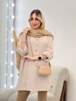 مانتو جلو بسته بغل چهار دکمه کد 4524 - تصویر 16