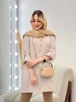 مانتو جلو بسته بغل چهار دکمه کد 4524 - تصویر 4