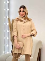 مانتو جلو بسته بغل چهار دکمه کد 4524 - تصویر 8