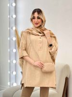 مانتو جلو بسته بغل چهار دکمه کد 4524 - تصویر 5