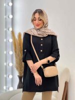 مانتو جلو بسته بغل چهار دکمه کد 4524 - تصویر 6