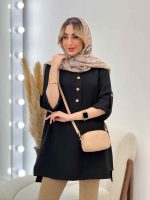 مانتو جلو بسته بغل چهار دکمه کد 4524 - تصویر 13