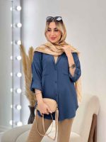 شومیز کراش آستین بند دار کد 4532 - تصویر 16