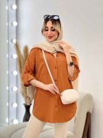 شومیز کراش آستین بند دار کد 4532 - تصویر 37
